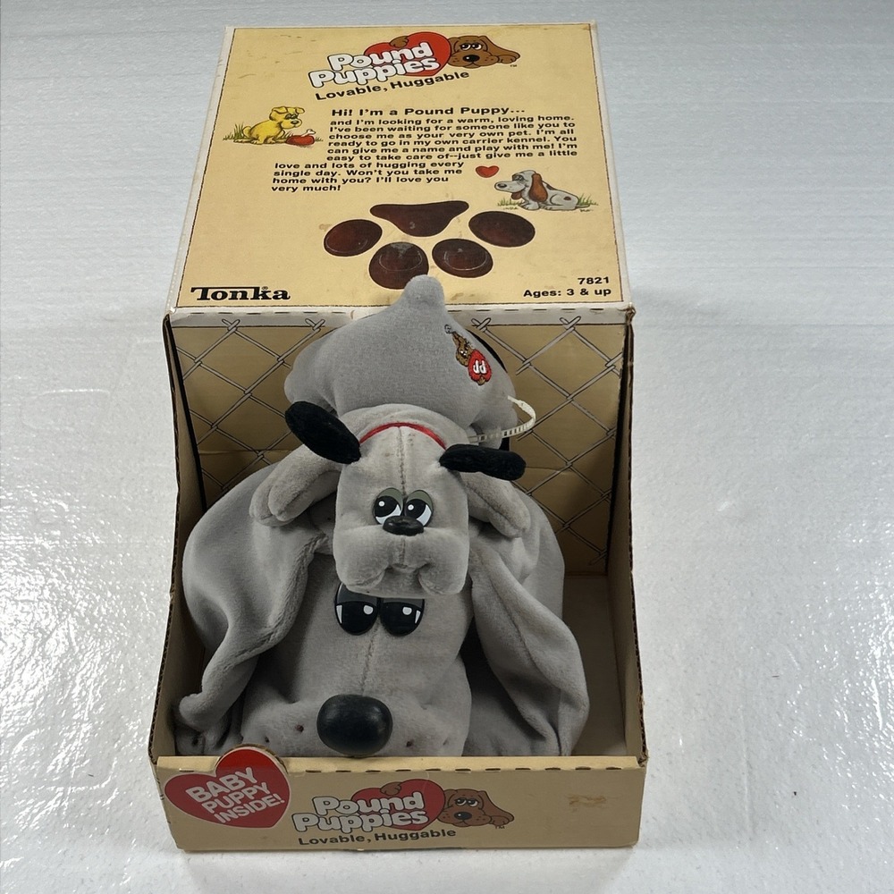Vintage Pound Puppies With Baby Puppy #7821 Tonka 1986 New in Box NIB NOS Plush
